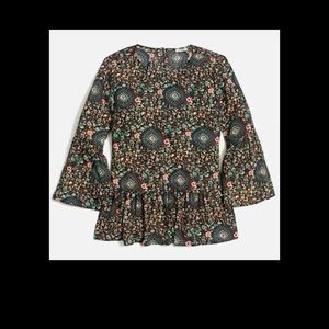 Printed J. crew peplum blouse